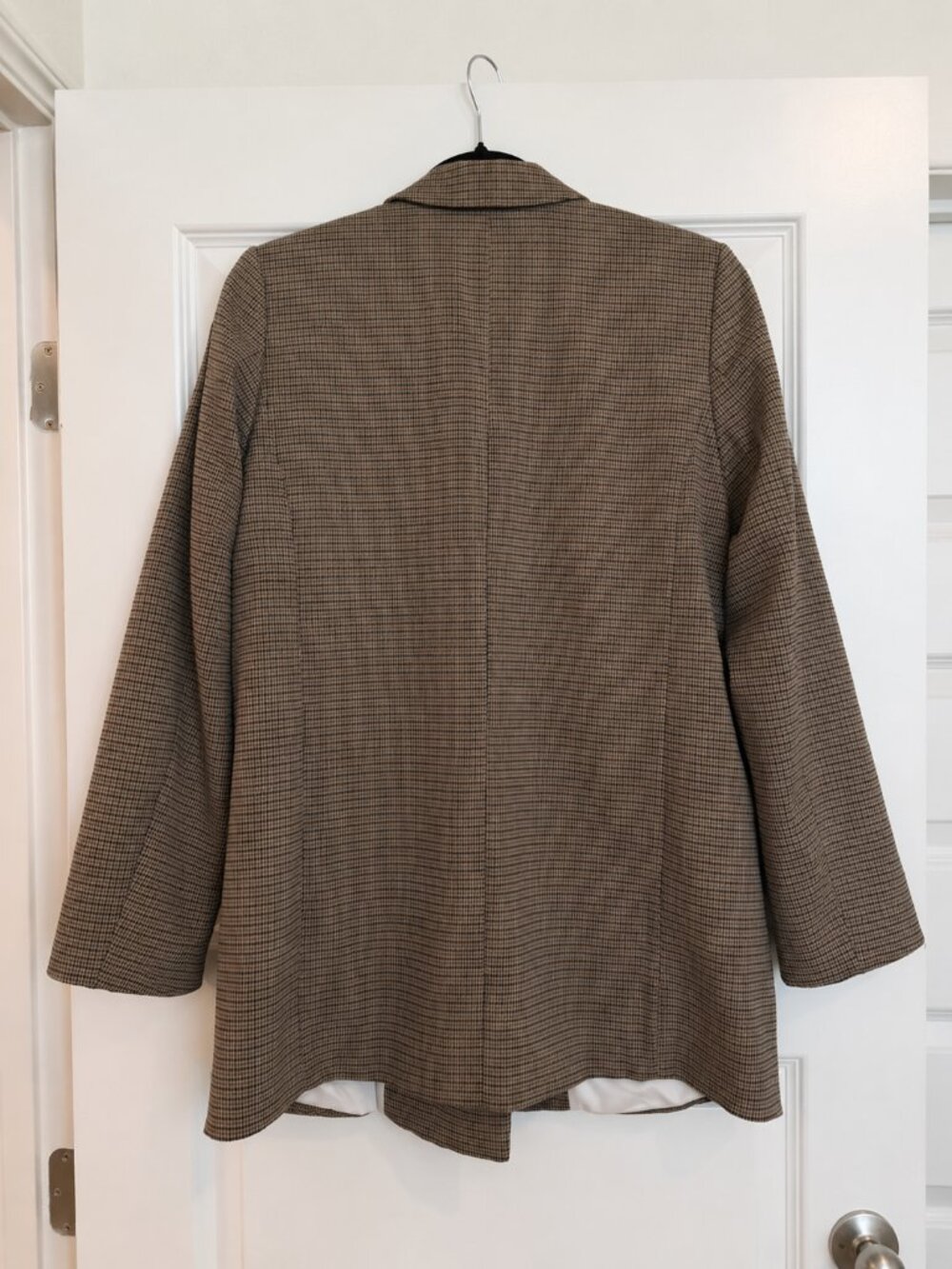 H&M Oversized Check Blazer | Brown Plaid | Size Small - Picture 2 of 3